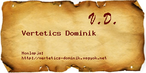 Vertetics Dominik névjegykártya